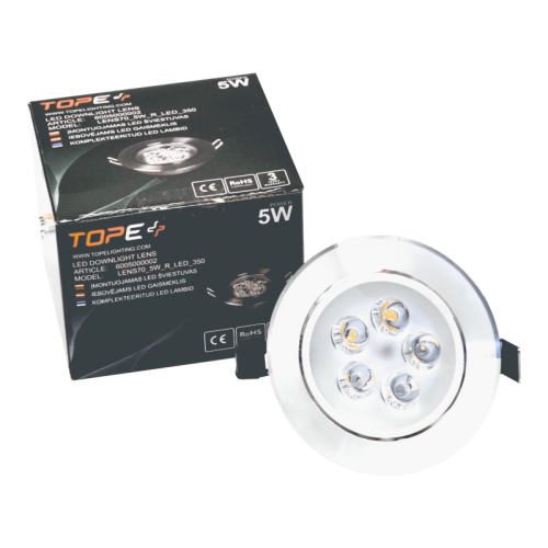 5W recessed round metal LED downlight LENS